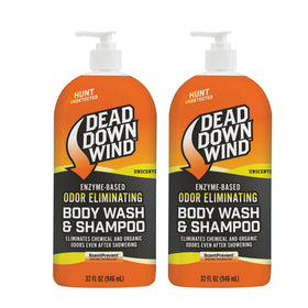 Dead Down Wind body hair soap pump top 32oz for quick unscented cleansing.