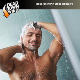 Dead Down Wind unscented wash reduces irritation during showers.
