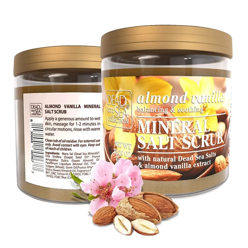 Pure oils in Dead Sea Collection Almond Vanilla scrub for skin nourishment