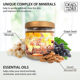 Scoop of Dead Sea Collection Almond Vanilla Salt Scrub showing creamy texture