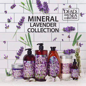 Dead Sea Collection recyclable packaging highlight eco-friendly jars and bottles.