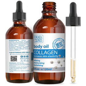 Dead Sea Collection body oil bottle with pipette for easy application and hydration