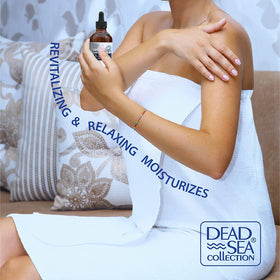 Dead Sea Collection body oil scent notes tea tree and argan offer lasting aroma