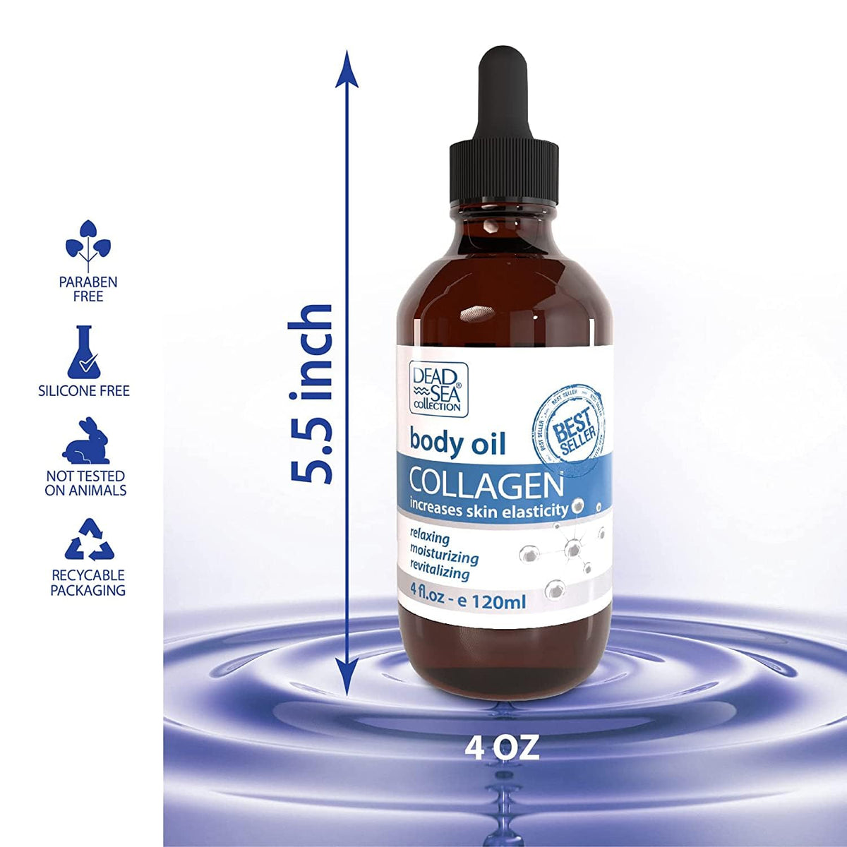 Dead Sea Collection body oil vitamin E ingredients highlight nourishes skin