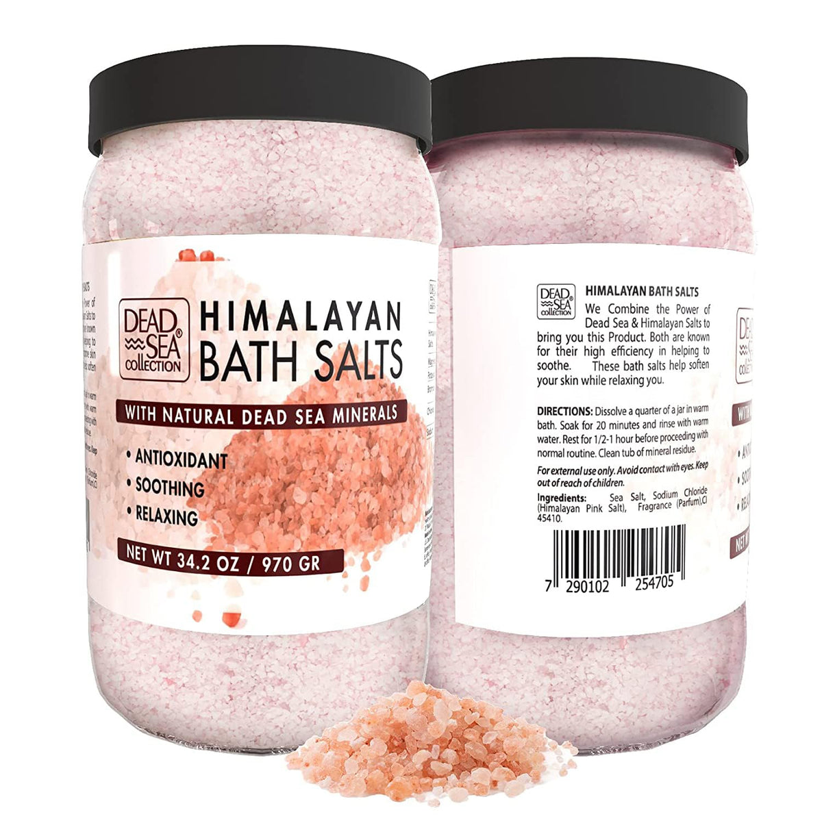 Cap seal visible to preserve freshness of Himalayan bath salts