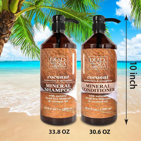 Dead Sea Collection conditioner pump bottle delivers smooth, manageable hair with coconut oil.