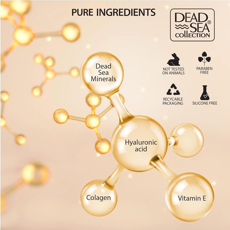 Dead Sea Collection Day Cream with hyaluronic acid application showing deep moisture.