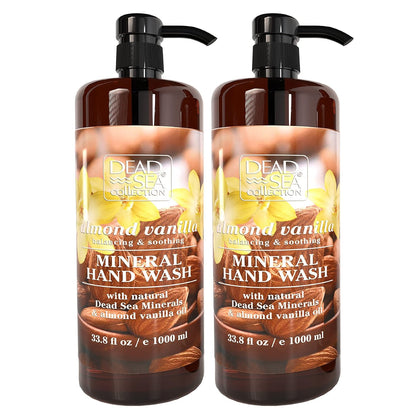 Dead Sea Collection almond vanilla hand soap bottle with pump for daily moisture