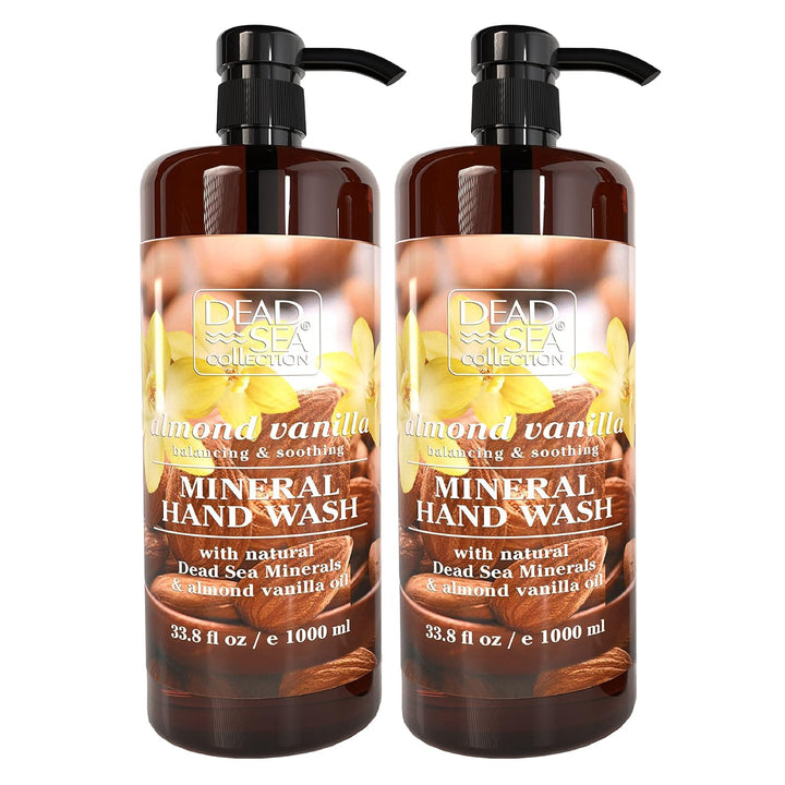 Dead Sea Collection almond vanilla hand soap bottle with pump for daily moisture