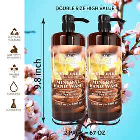 Close view of Dead Sea Collection almond vanilla label with minerals