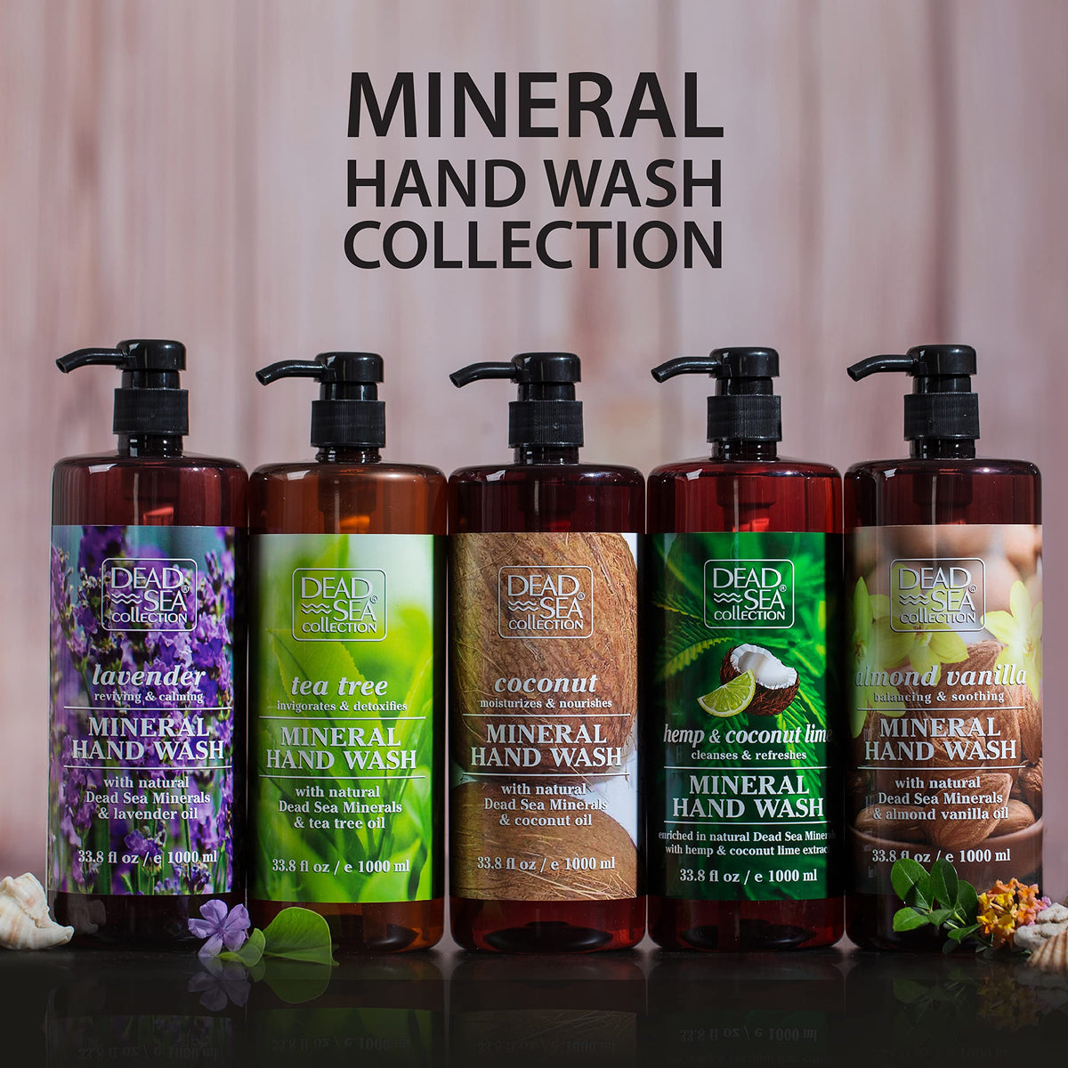 Dead Sea Collection ingredients focus on pure minerals and coconut oil.