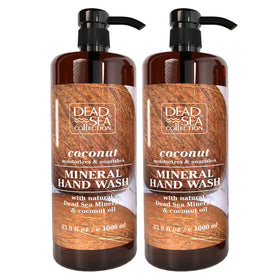 Dead Sea Collection coconut hand soap pack two bottles for gentle cleansing and lasting moisture.