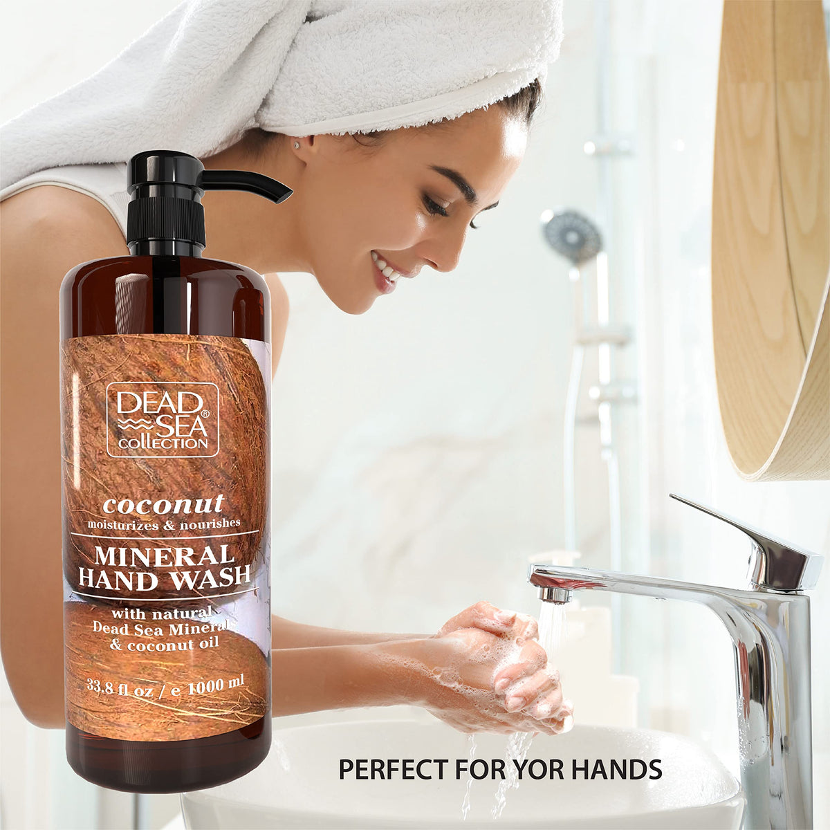 Dead Sea Collection coconut soap lather demonstrating smooth, luxurious cleansing experience.