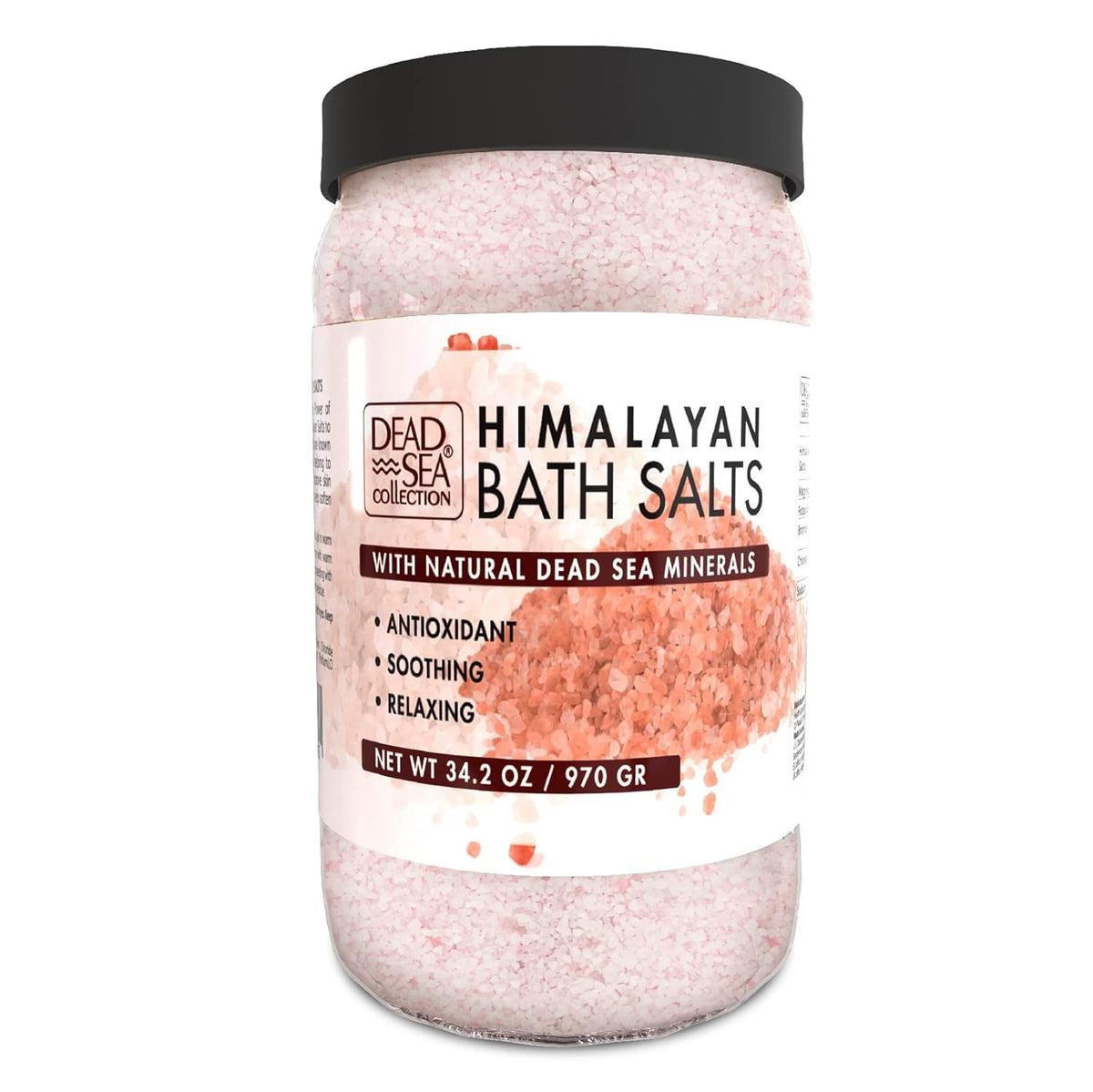Dead Sea Collection Himalayan Bath Salts in a recyclable jar for luxurious skincare
