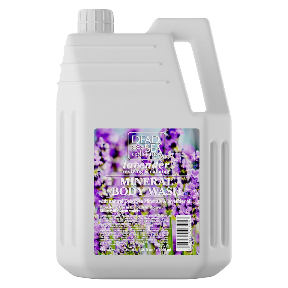 Dead Sea Collection Lavender Body Wash bulk bottle ready for family refills.