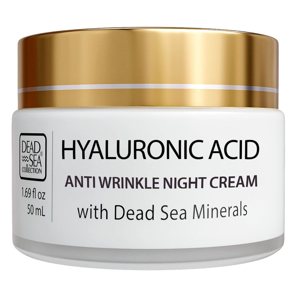 Dead Sea Collection night cream jar showing mineral-rich hydration