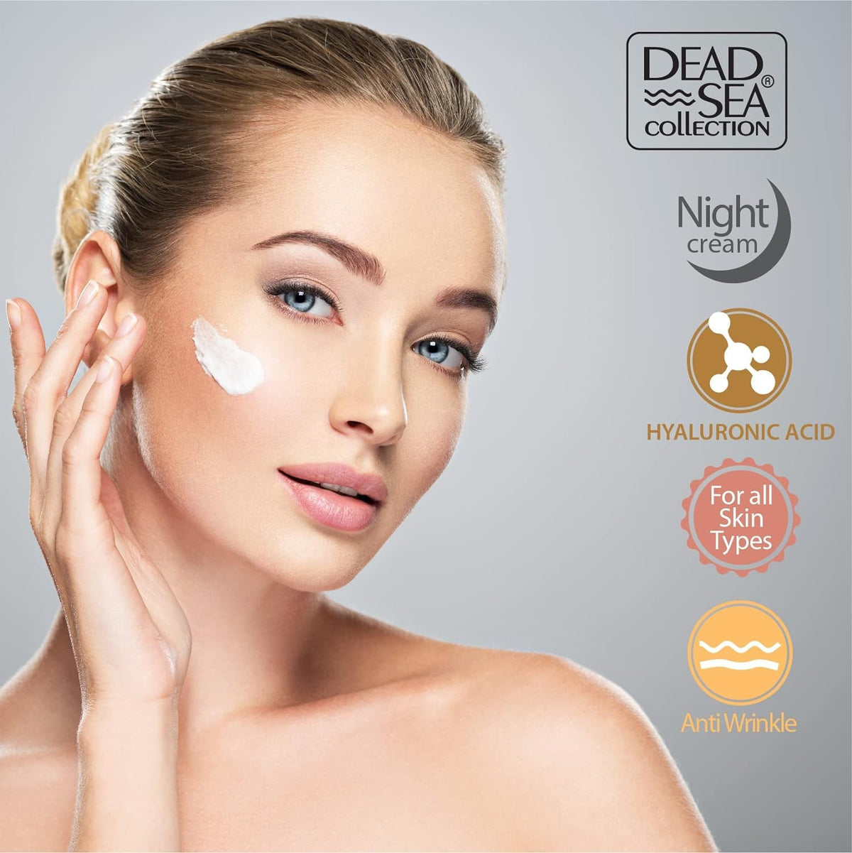 Dead Sea Collection night cream texture swirl indicating rich hydration
