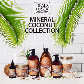 Hands using the pump to apply Dead Sea Collection shampoo in shower.