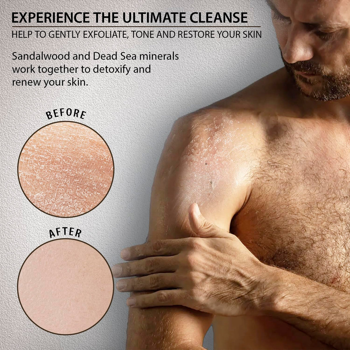 Dead Sea Collection after-use skin feels smoother and nourished with eucalyptus mint.