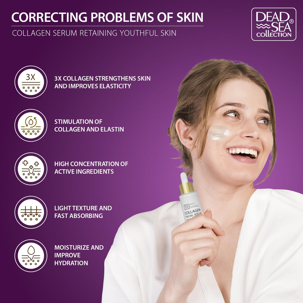 3X collagen icon emphasizes potential for a firmer feel and plump look.
