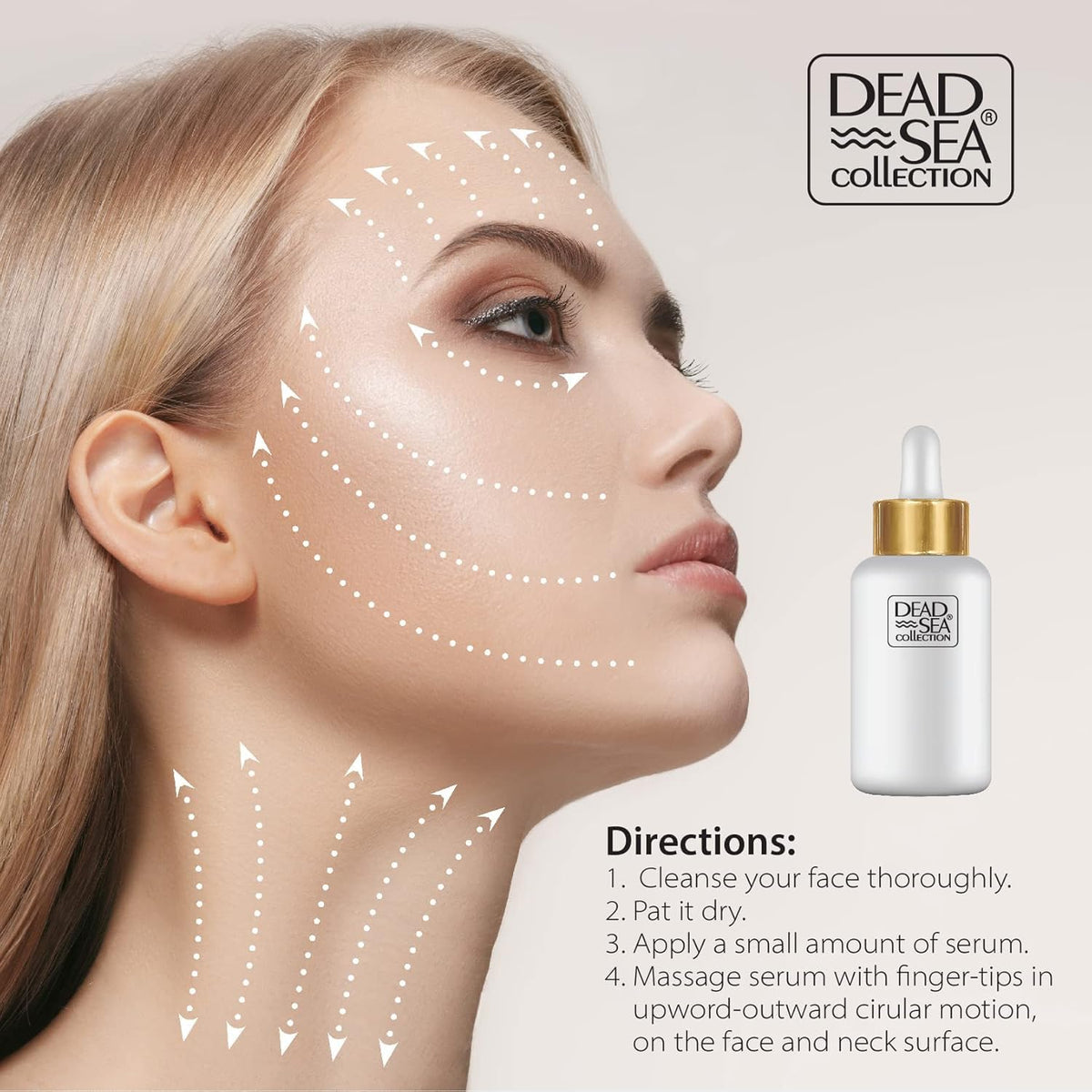 Serum absorbs quickly with no sticky residue after application.