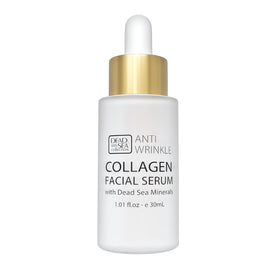 Dead Sea Collection serum bottle showing the product in use for quick hydration.