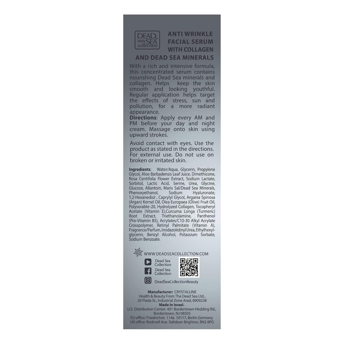Eco-friendly packaging from Dead Sea Collection highlighting recyclable materials.