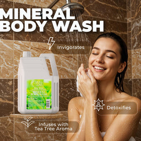 Pour shot of Dead Sea Collection Tea Tree Body Wash for rich daily cleanse.