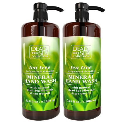 Dead Sea Collection Tea Tree hand soap pump 2-pack bottles for convenient dual-pack storage