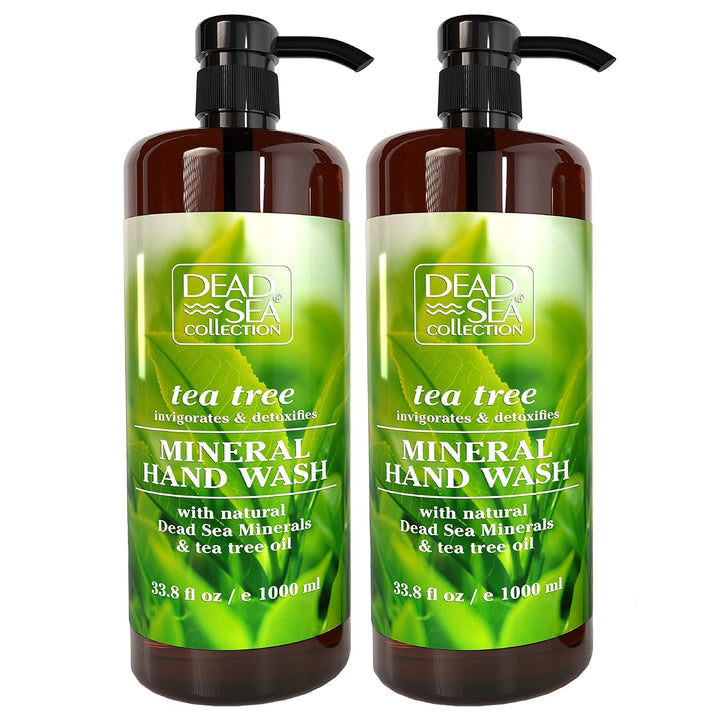Dead Sea Collection Tea Tree hand soap pump 2-pack bottles for convenient dual-pack storage