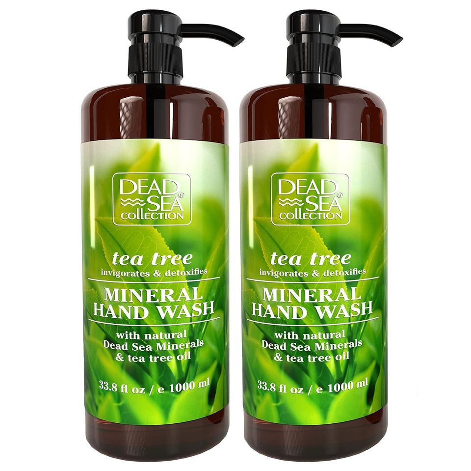 Dead Sea Collection Tea Tree hand soap pump 2-pack bottles for convenient dual-pack storage