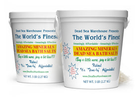 Dead Sea Warehouse salts granules for a soothing mineral soak.