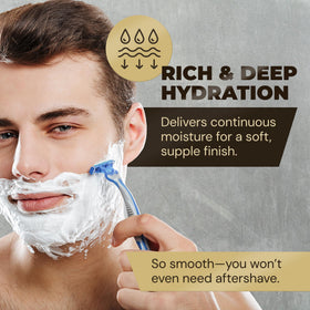 Rich texture of Deadeye Dick's 3-in-1 shave butter in a cream form