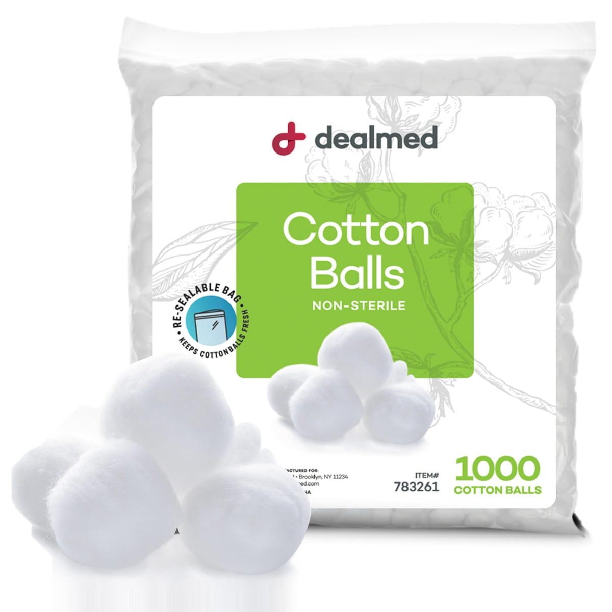 Dealmed cotton balls bulk pack close-up for everyday use and value.