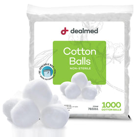 Dealmed cotton balls bulk pack close-up for everyday use and value.