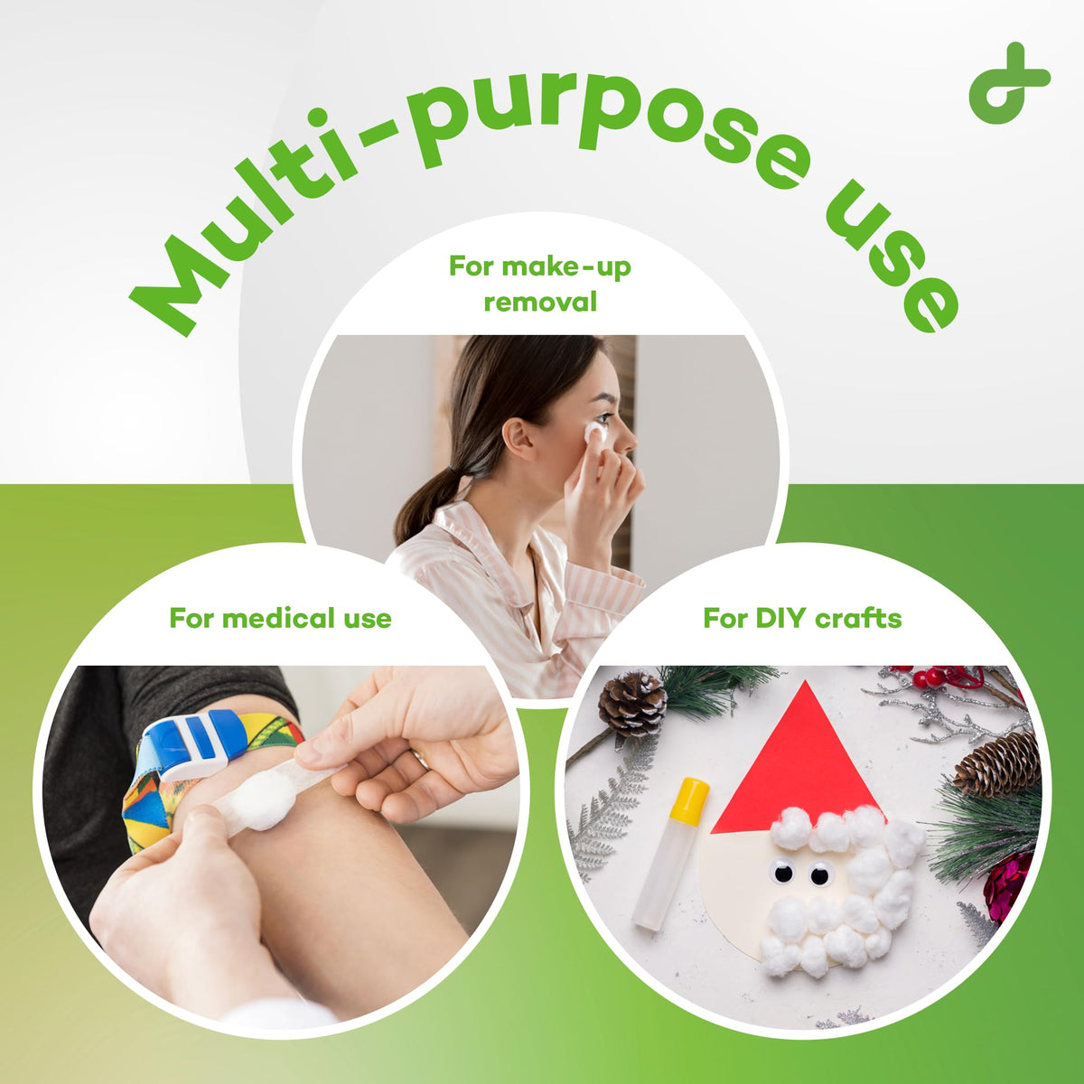 Dealmed cotton balls makeup removal scene showing soft, irritation-free use.