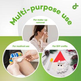 Dealmed cotton balls makeup removal scene showing soft, irritation-free use.