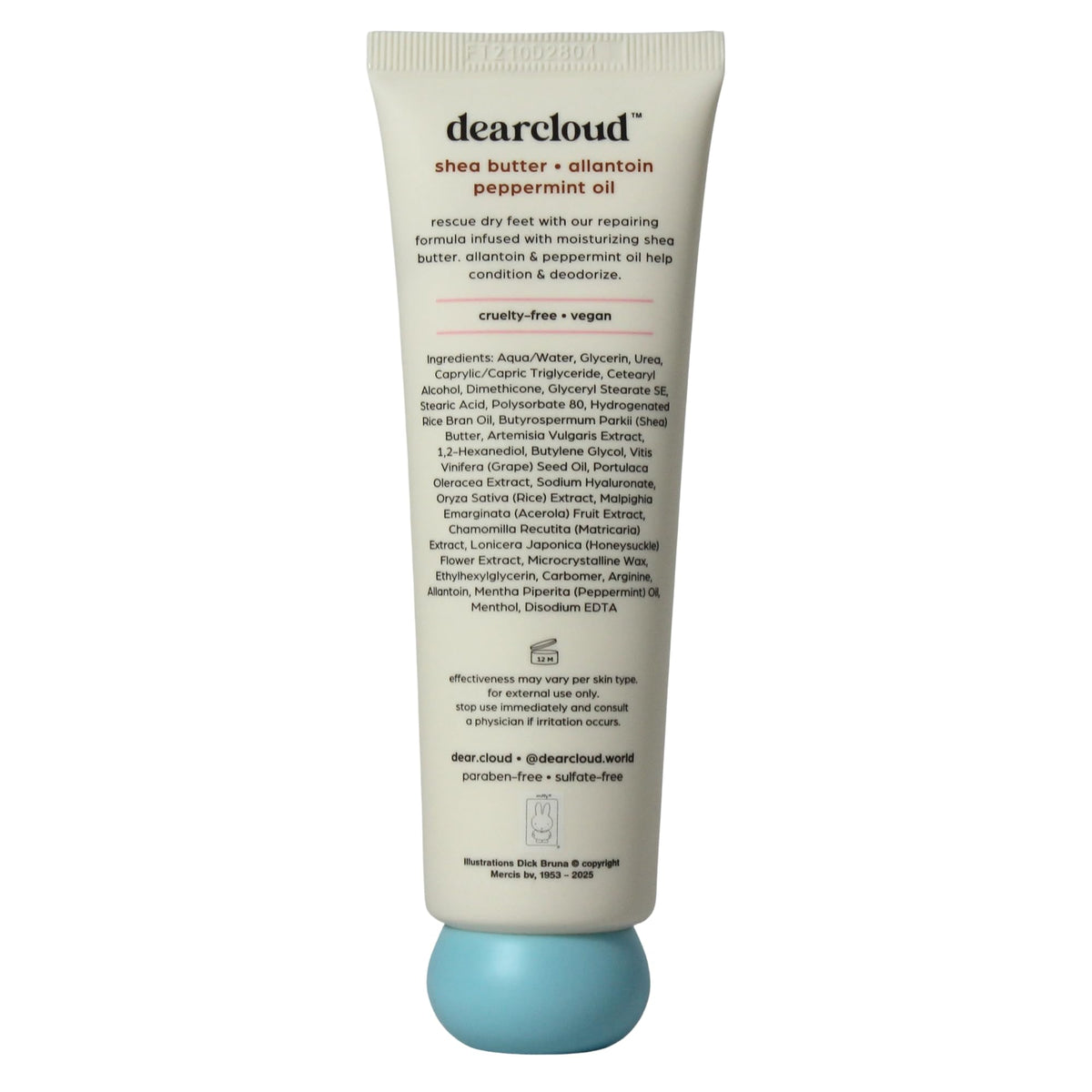 Before and after concept with Dearcloud Miffy Rescue Butter Foot Cream use