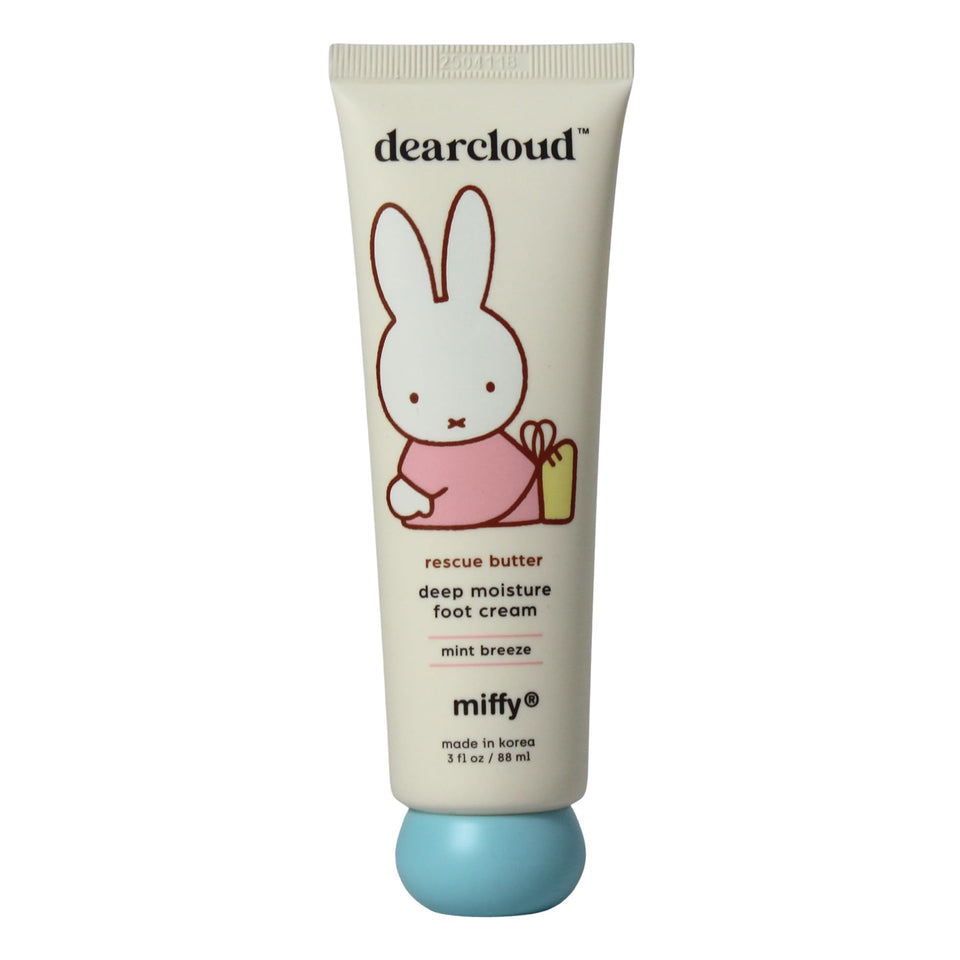 Dearcloud Miffy Rescue Butter Foot Cream tube front view shows packaging for nourishment