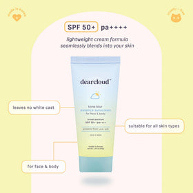 Dearcloud Tone Blur texture on skin creates a soft blurred look.