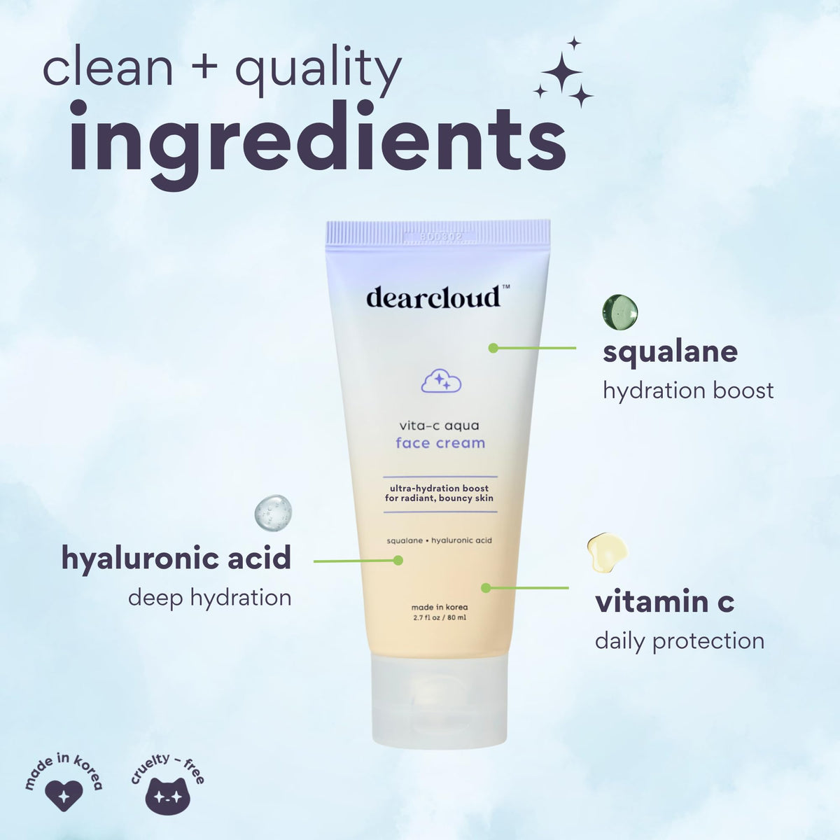 Dearcloud Vita-C Aqua open jar showcases rich, creamy texture for immersive skincare rituals.
