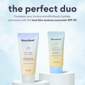 Dearcloud Vita-C Aqua hydration application action demonstrates easy massage to skin.