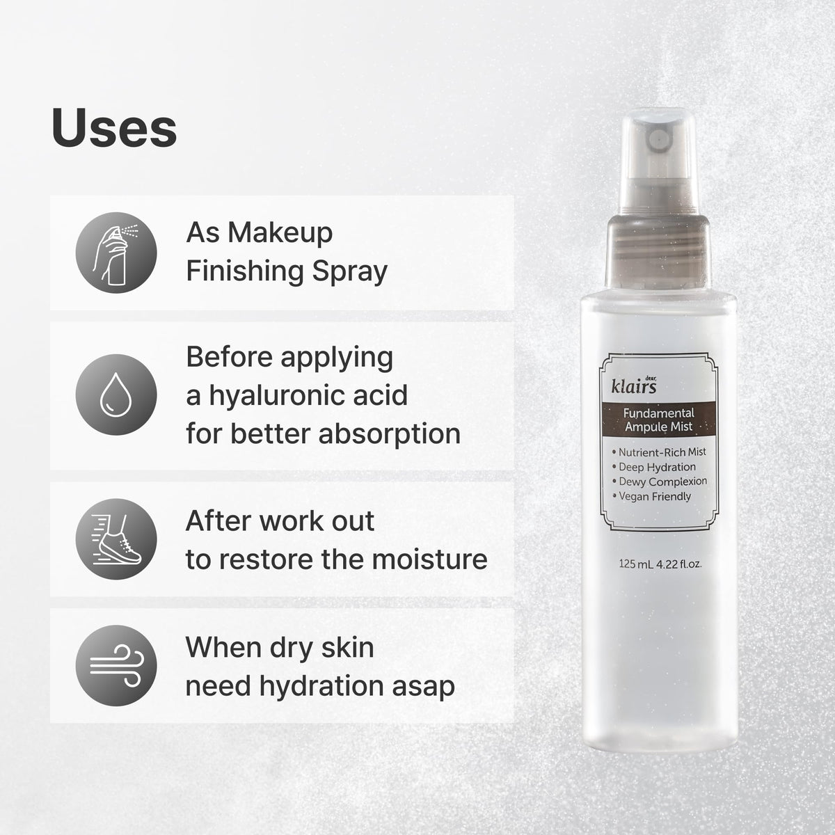DearKlairs mist works after cleansing as a hydrating toner