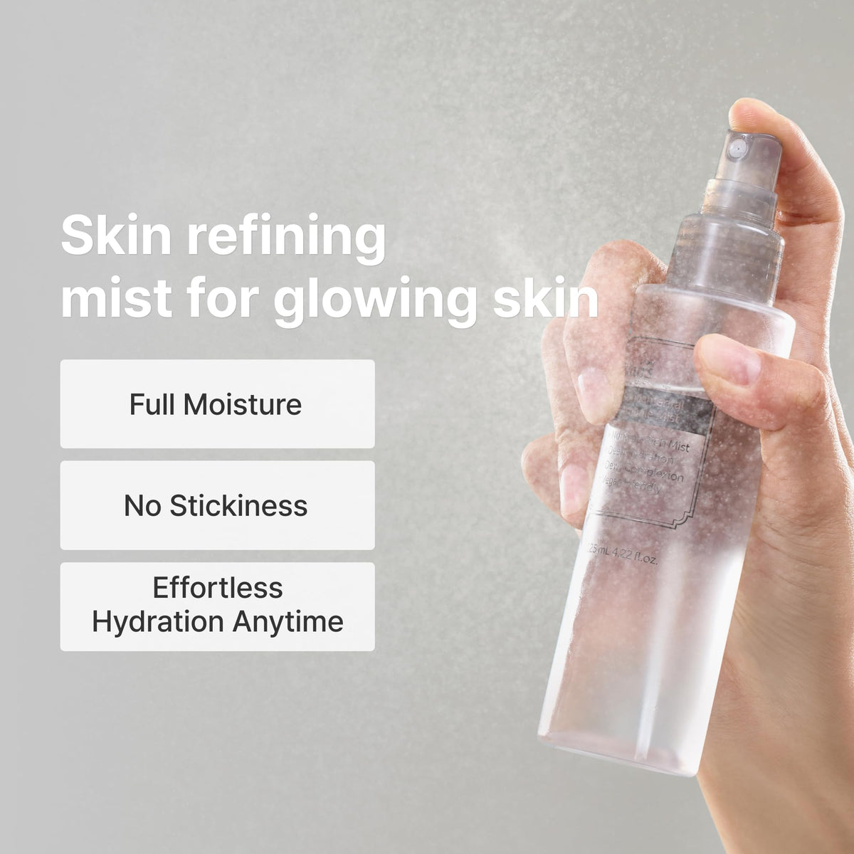 DearKlairs Fundamental Ampoule Mist fine-mist nozzle delivers even face coverage for a dewy finish