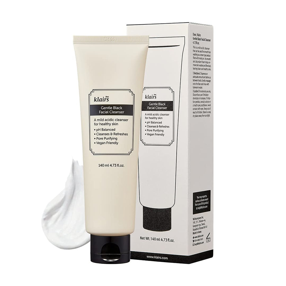DearKlairs Gentle Black Cleanser bottle pour for a hydrating daily cleanse