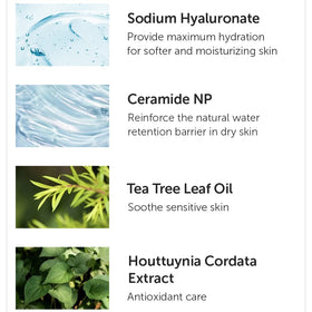 Hylaronic acid ingredient closeup in DearKlairs cleanser emphasizing hydration