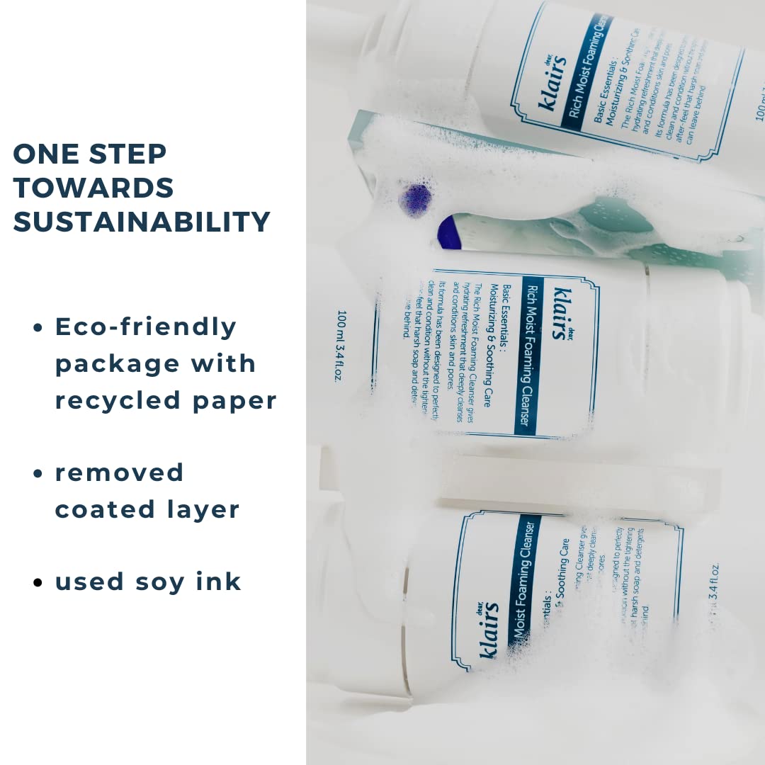 Hands applying DearKlairs cleanser foam during morning skincare routine