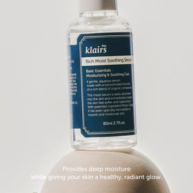 DearKlairs Rich Moist Serum application on skin, smooth and non-greasy feel