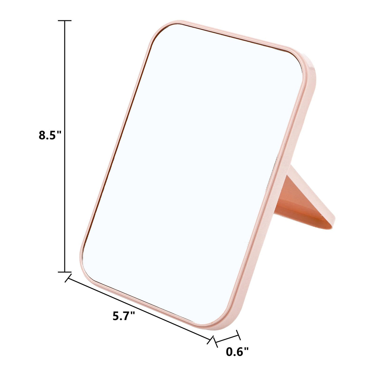DEAYOU 8-inch tabletop makeup mirror, compact for travel or dorm room routines.