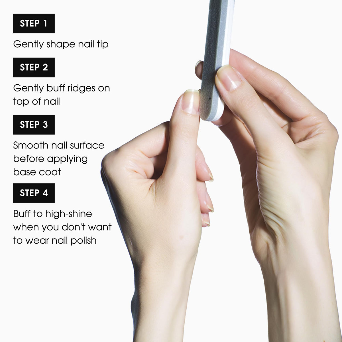 Deborah Lippmann Smooth Operator smoothing the nail surface before polish